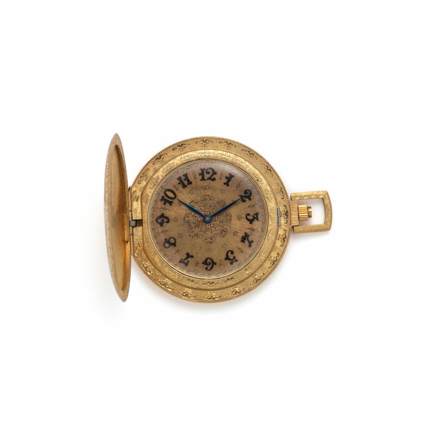 BUCCELLATI, 18K YELLOW GOLD HUNTER CASE POCKET WATCH