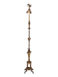A Gilt Metal Floor Lamp