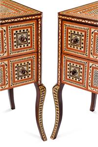 A Pair of Moorish Style Mother-of-Pearl Inlaid Commodes