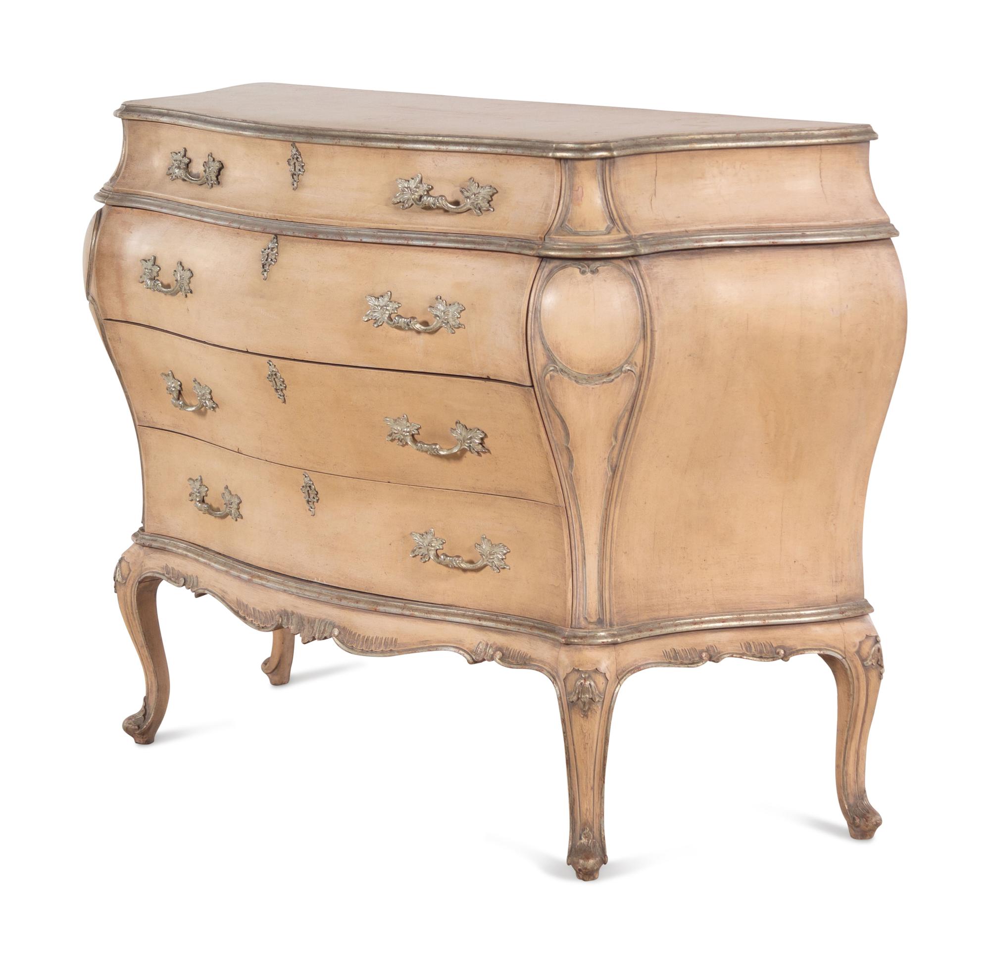 An Italian Painted Bombé Commode