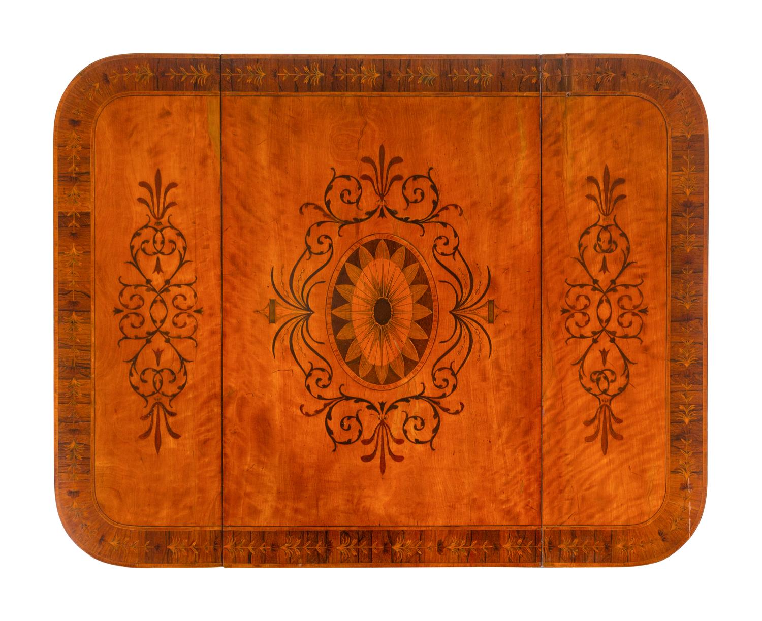 A George III Satinwood and Marquetry Pembroke Table in the Manner of Ince & Mayhew