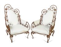 A Pair of Mid- Century Wrought Iron Armchairs — RICHARD HIMMEL, CIRCA 1950