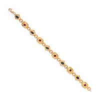 YELLOW GOLD, SAPPHIRE AND RUBY BRACELET
