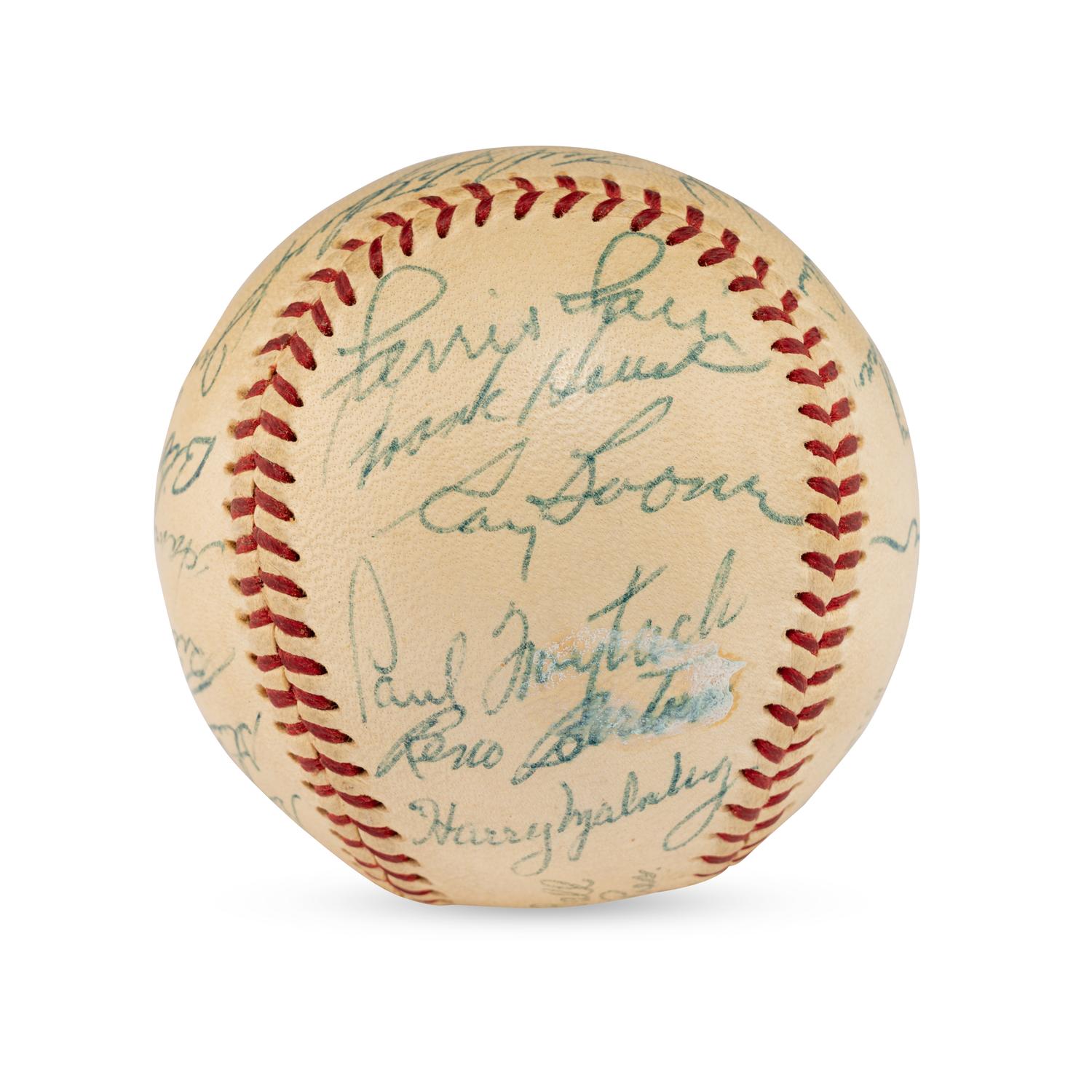 A 1955 Detroit Tigers Team Signed Autograph Baseball (Beckett Authentication Services)
