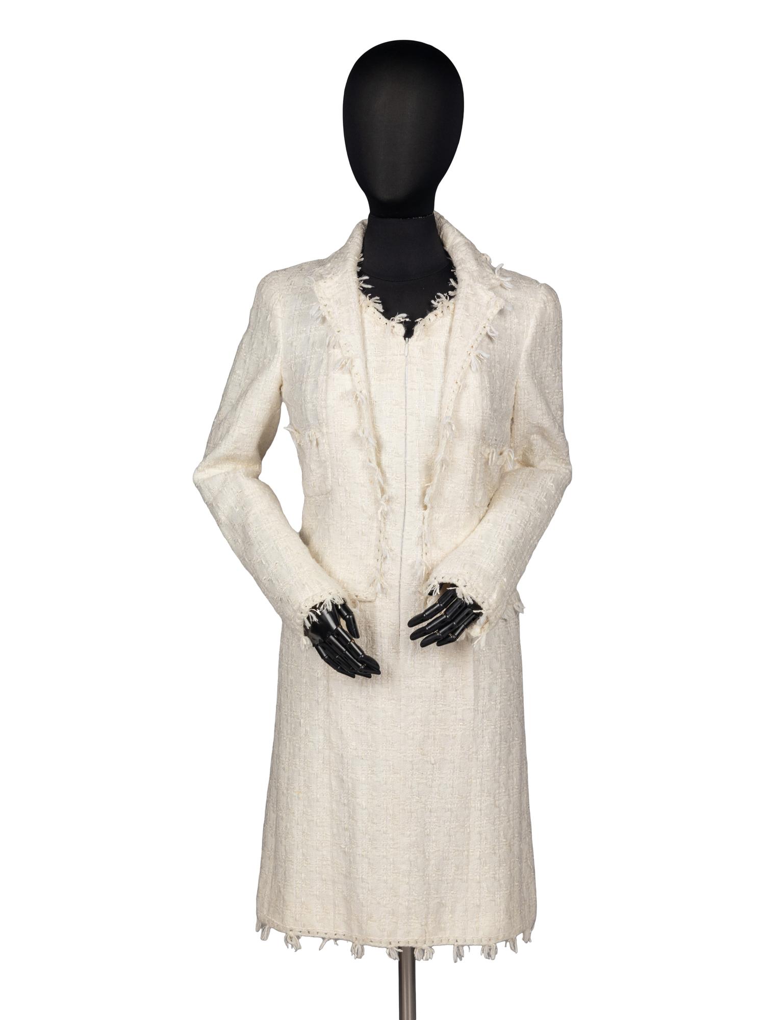 Chanel White Tweed Dress