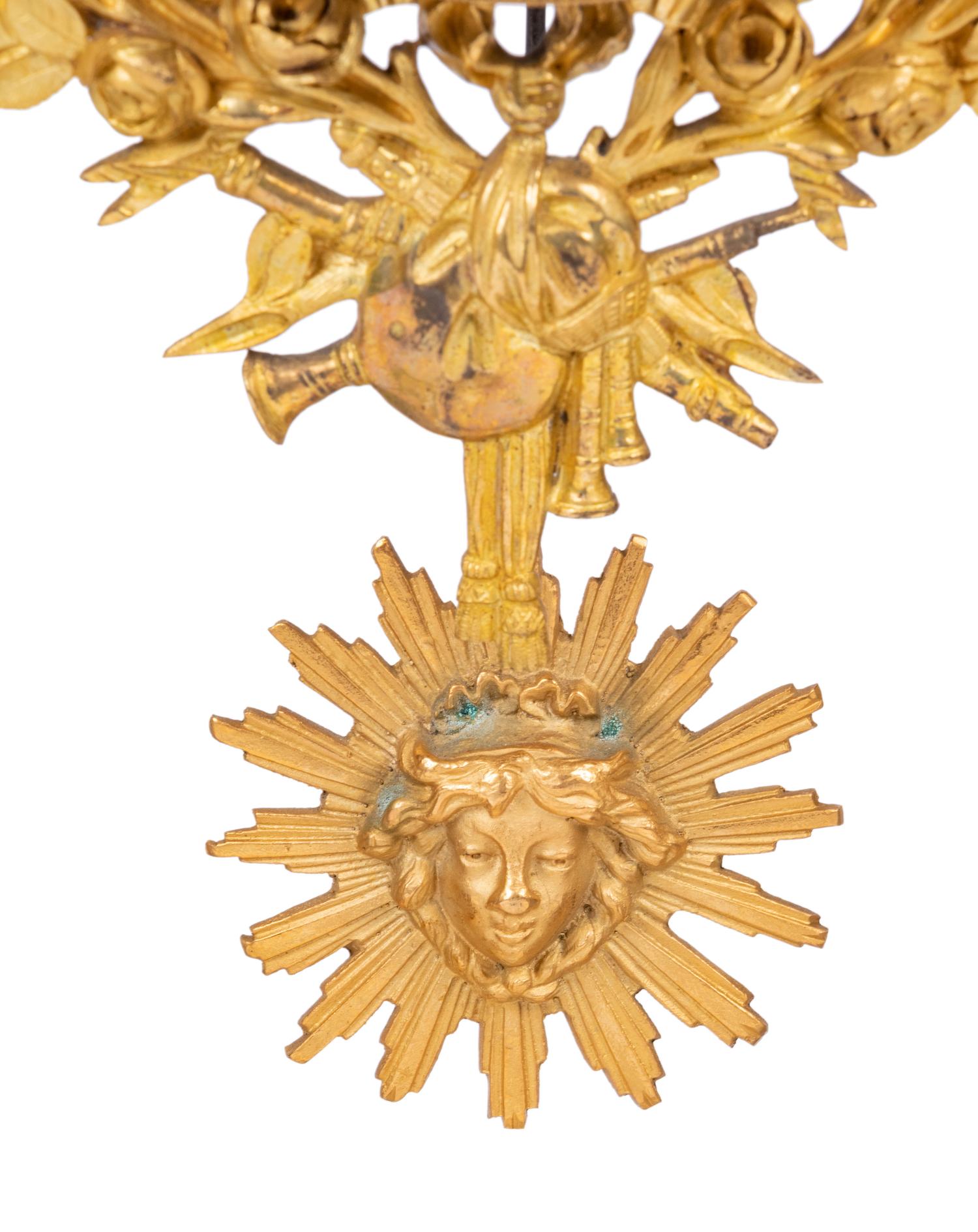 A Louis XVI Style Gilt-Bronze and Marble Mantel Clock