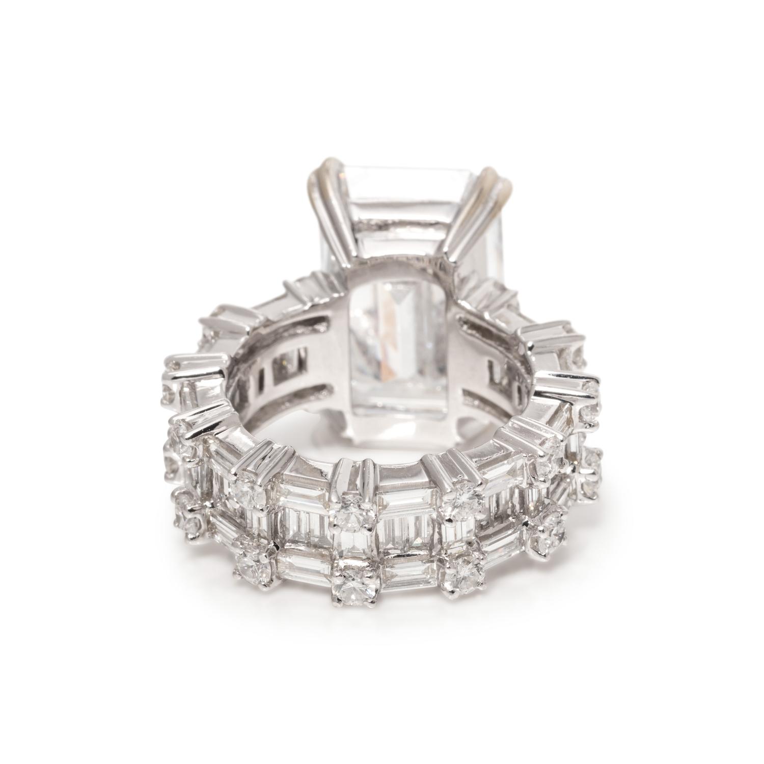 CUBIC ZIRCONIA AND DIAMOND RING