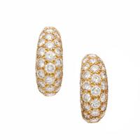 DIAMOND AND YELLOW GOLD HUGGIE HOOPS