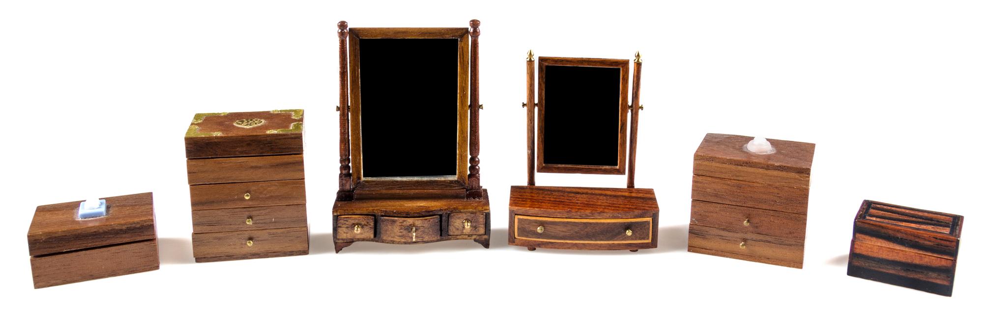 Six Dresser Articles Height 2 3/8 inches. — Various Makers