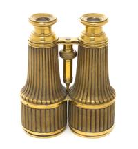 A Pair of Brass Cased Binoculars, Nugent Wells, Width 5 1/8 inches.