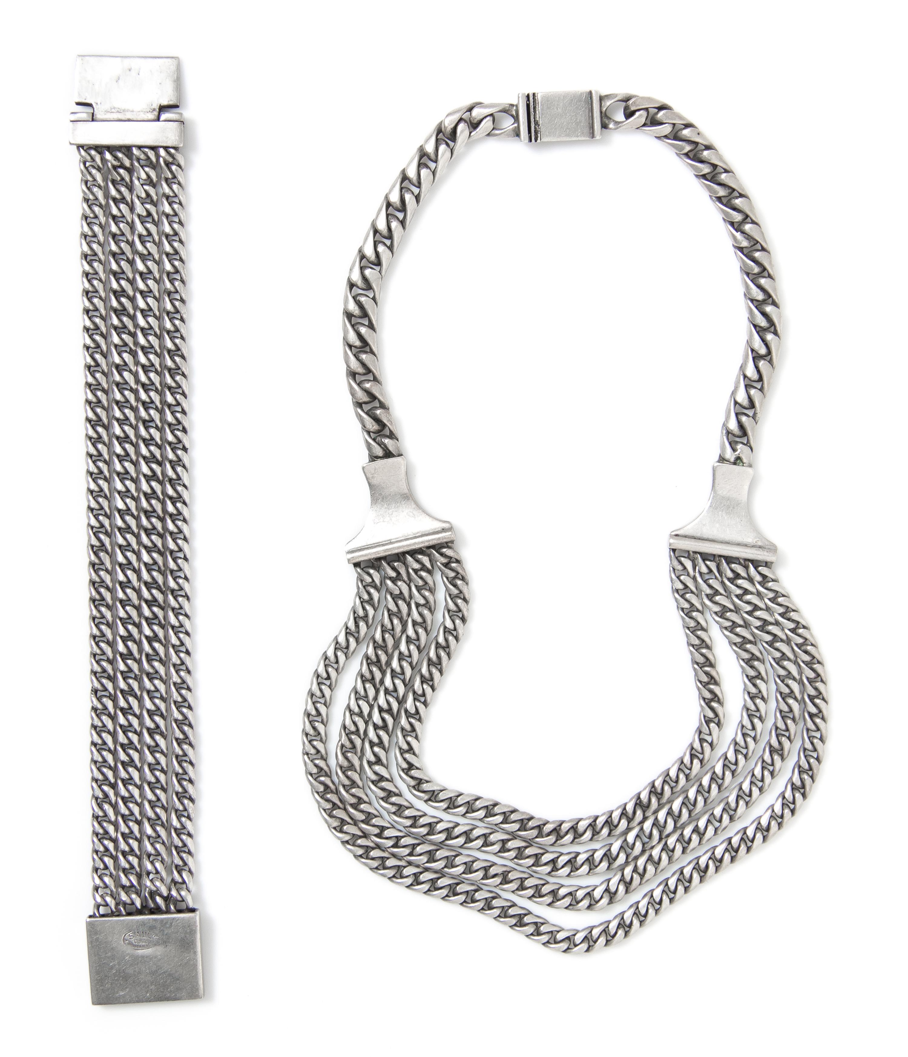 A Sterling Silver Demi Parure, Saul, 122.50 dwts.
