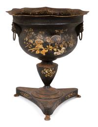 A French Tôle Peinte Jardinière on Stand
