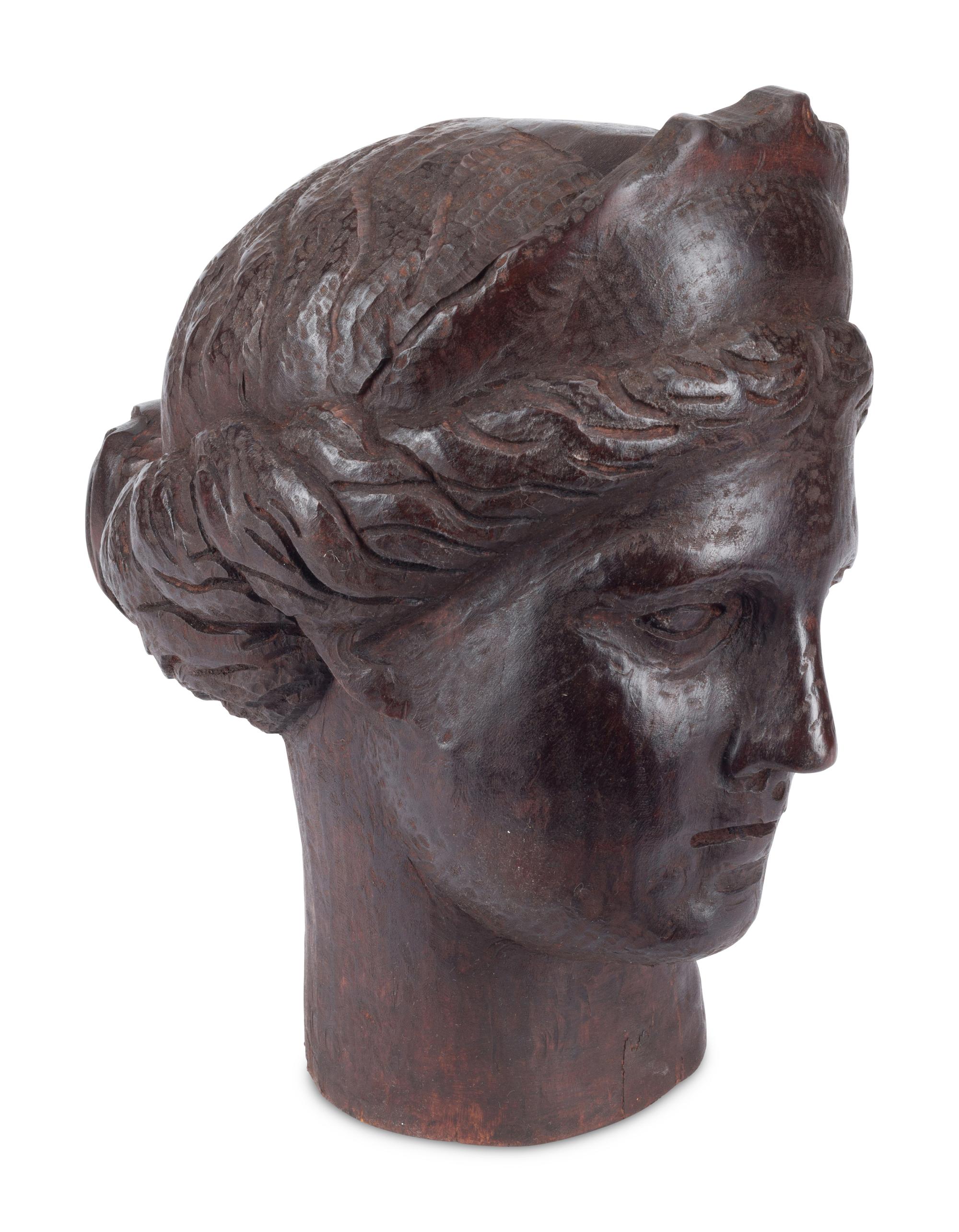 A Carved Wood Figure of Aphrodite