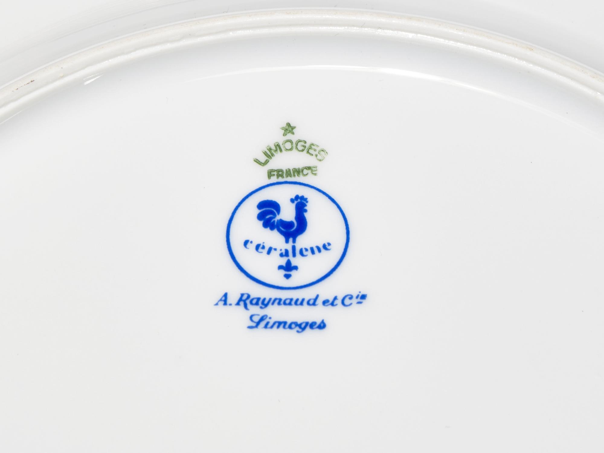 An A. Raynaud et Cie. Limoges Morning Glory Spray Parcel-Gilt Porcelain Dinner Service