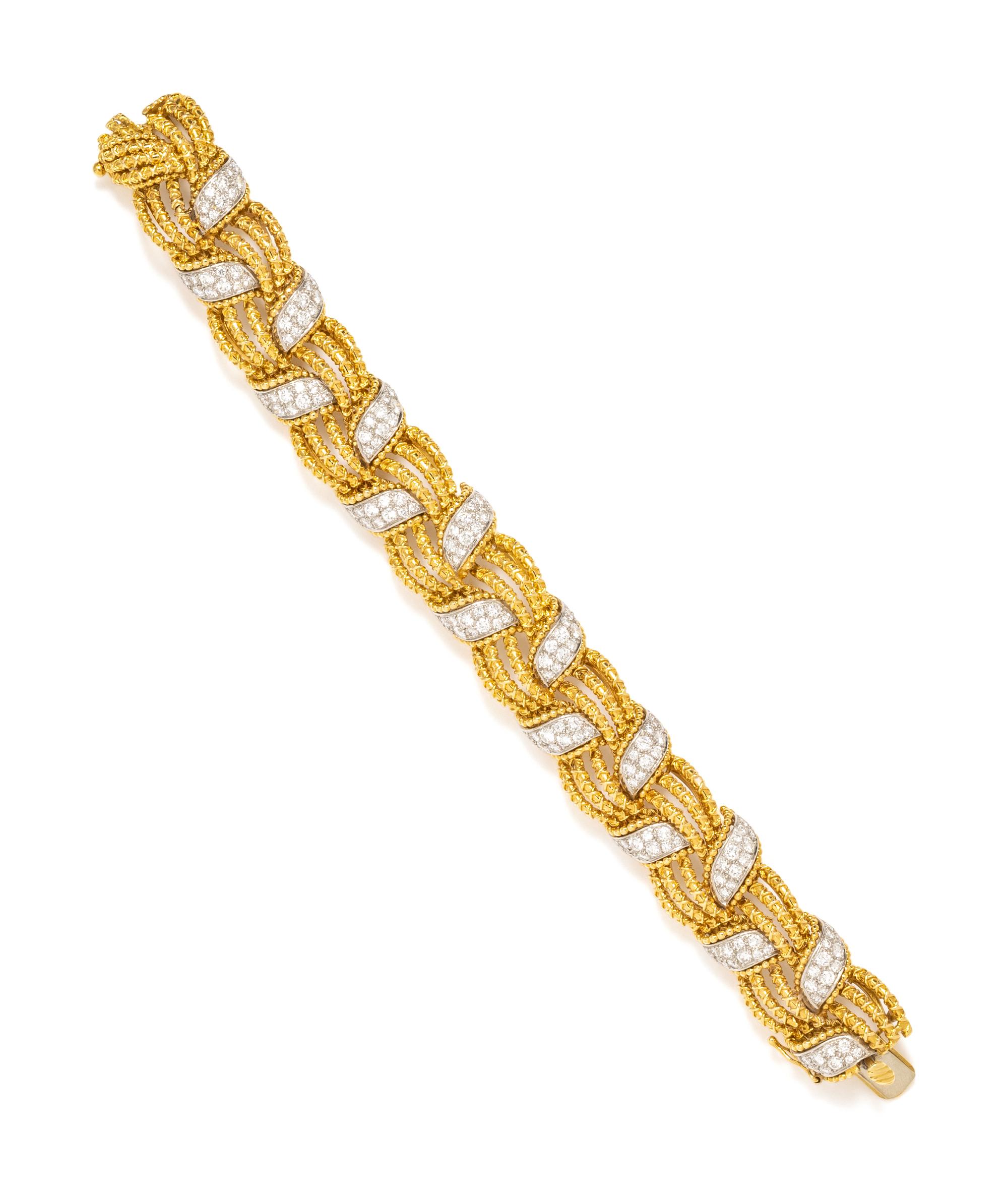 BICOLOR GOLD AND DIAMOND BRACELET