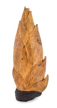 A Gilt Decorated Porcelain Model of a Bamboo Shoot Length 7 3/4 inches. — 20TH CENTURY