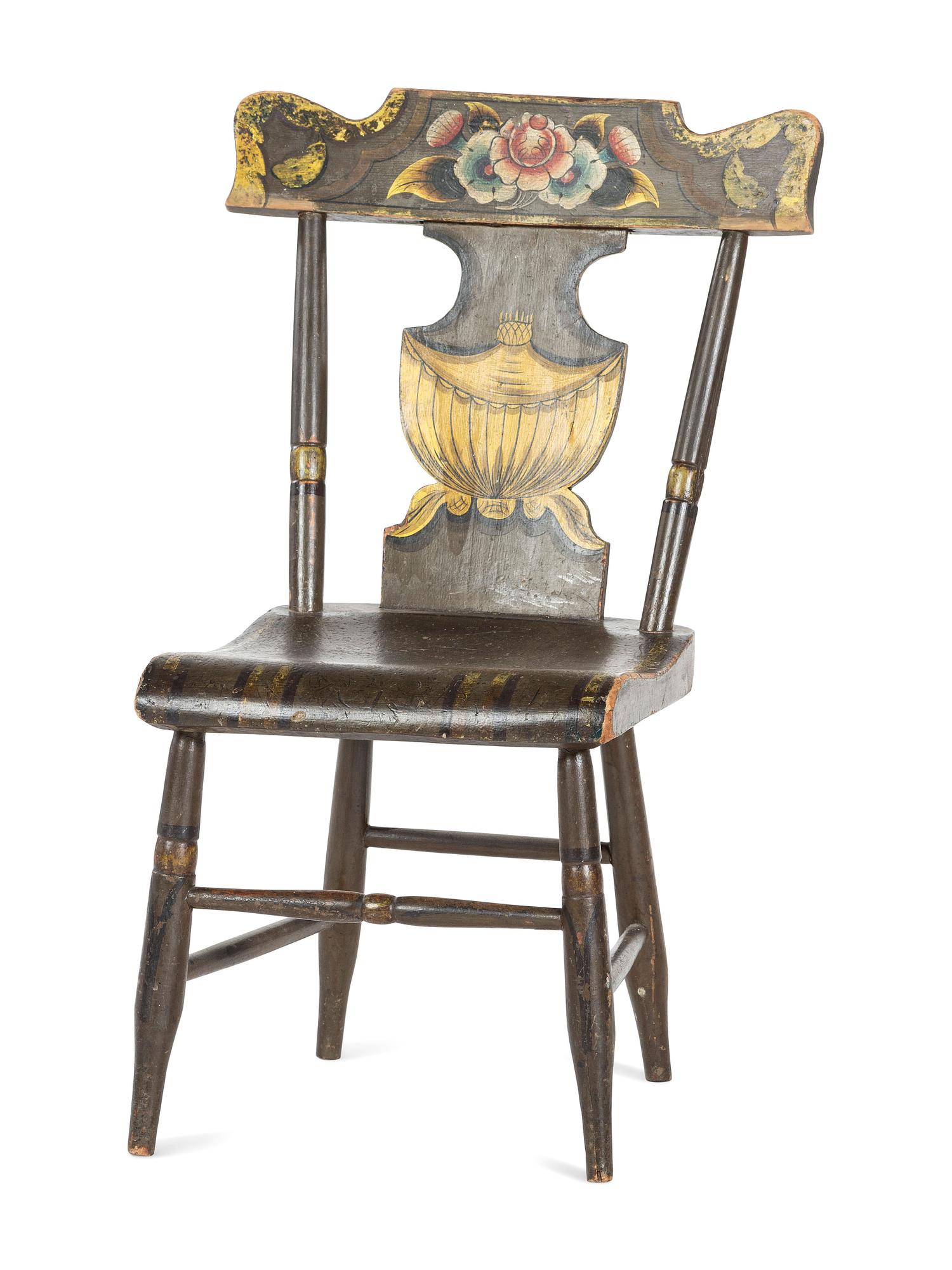 A Country Classical Paint Decorated Child's Chair