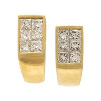 Diamond and Yellow Gold Earrings
