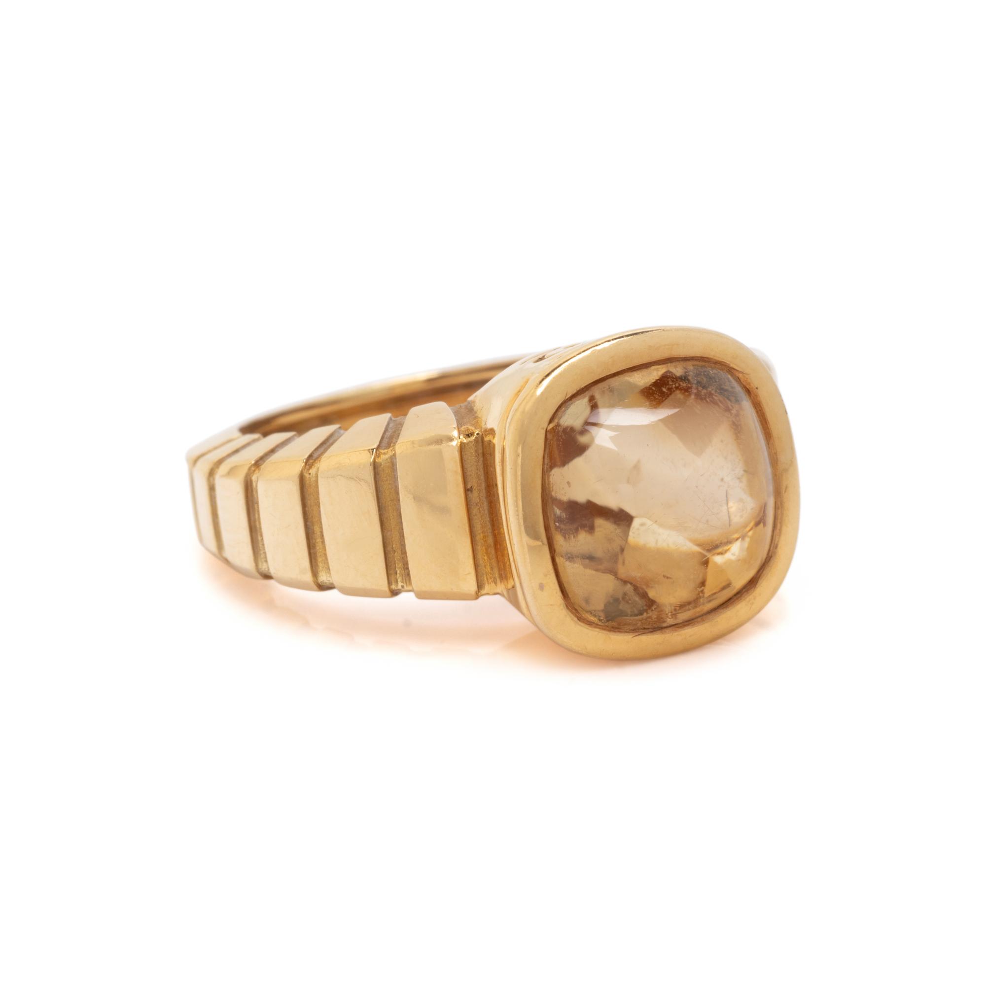 VAN CLEEF & ARPELS, YELLOW GOLD AND CITRINE RING