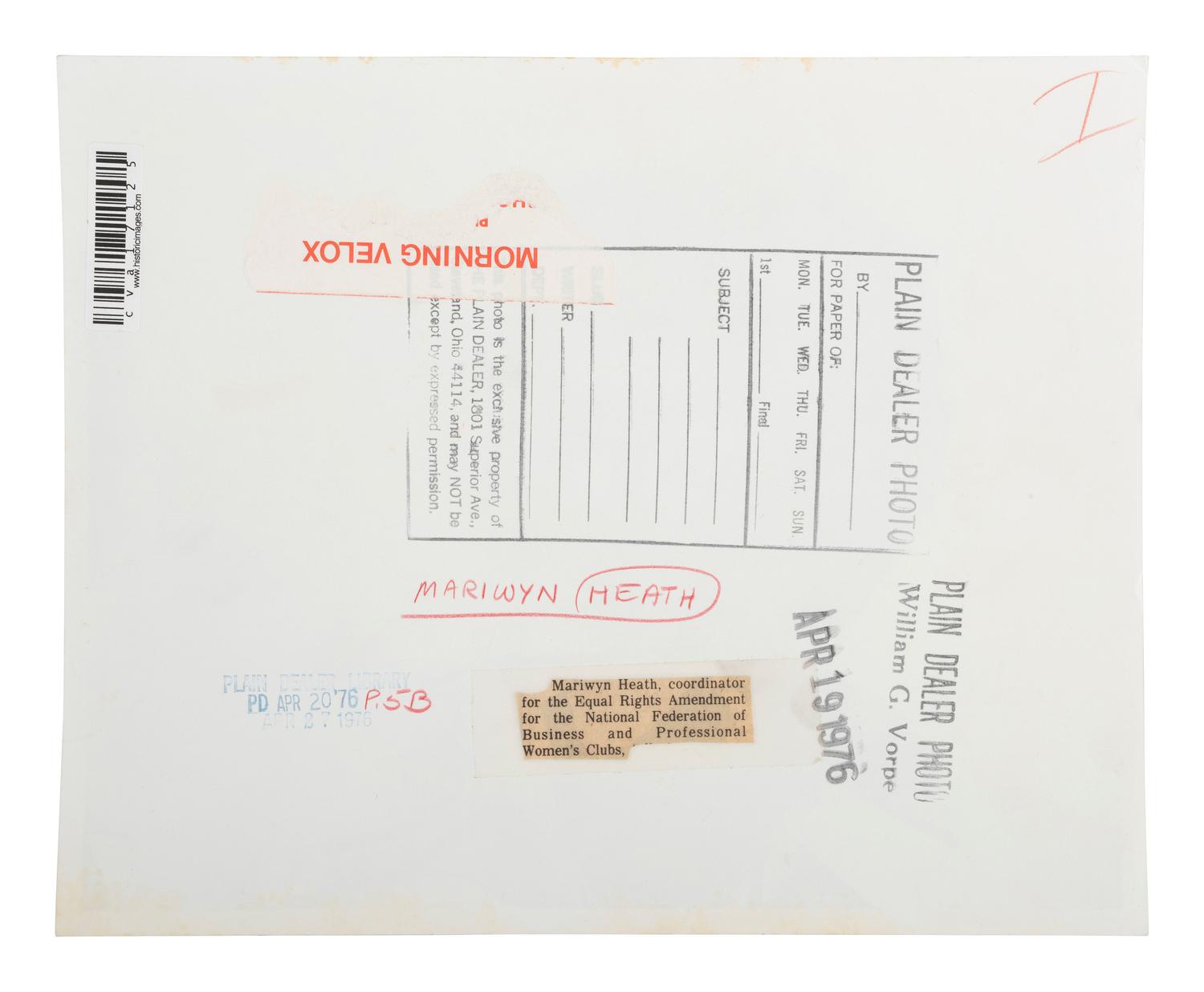 [WOMEN'S SUFFRAGE]. A collection of items belonging to women's rights activist Mariwyn Heath, incl. "Votes for Women" pennant, Veteran Feminists Medal of Honor, pinbacks, buttons, & pewter figures.