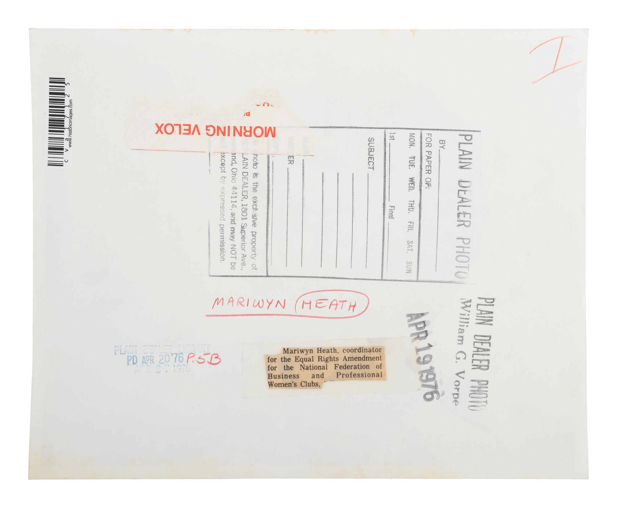 [WOMEN'S SUFFRAGE]. A collection of items belonging to women's rights activist Mariwyn Heath, incl. "Votes for Women" pennant, Veteran Feminists Medal of Honor, pinbacks, buttons, & pewter figures.