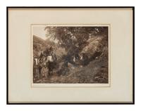 [NATIVE AMERICANS]. CURTIS, Edward (1868-1952), photographer. Story Telling - Apache. (Plate 11, portfolio 1)