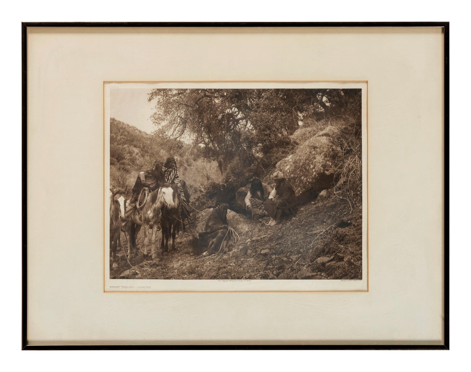 [NATIVE AMERICANS]. CURTIS, Edward (1868-1952), photographer. Story Telling - Apache. (Plate 11, portfolio 1)