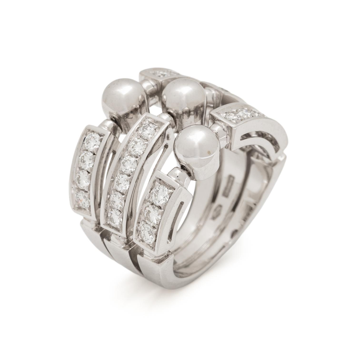 BULGARI, WHITE GOLD AND DIAMOND 'FIREWORKS' RING