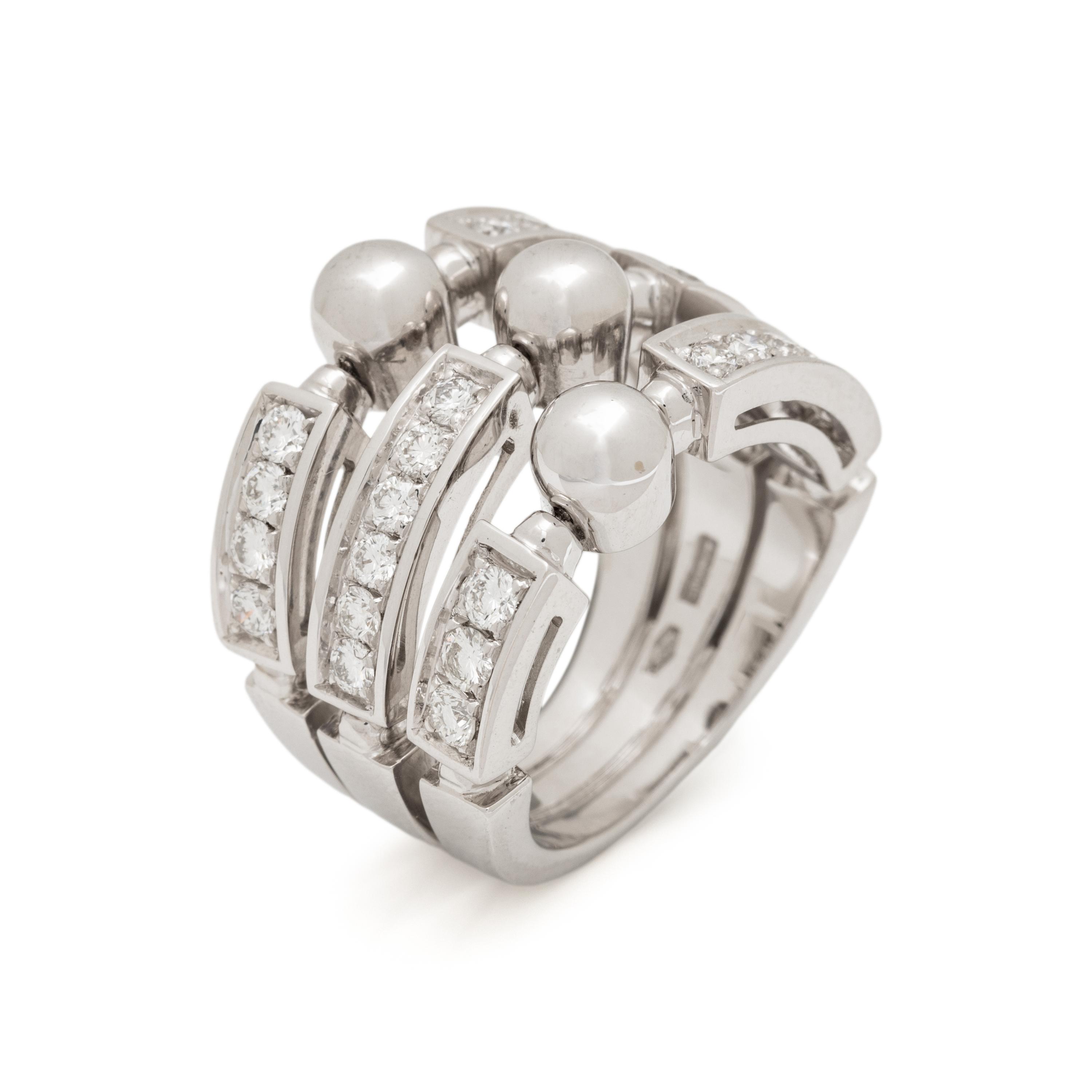 BULGARI, WHITE GOLD AND DIAMOND 'FIREWORKS' RING