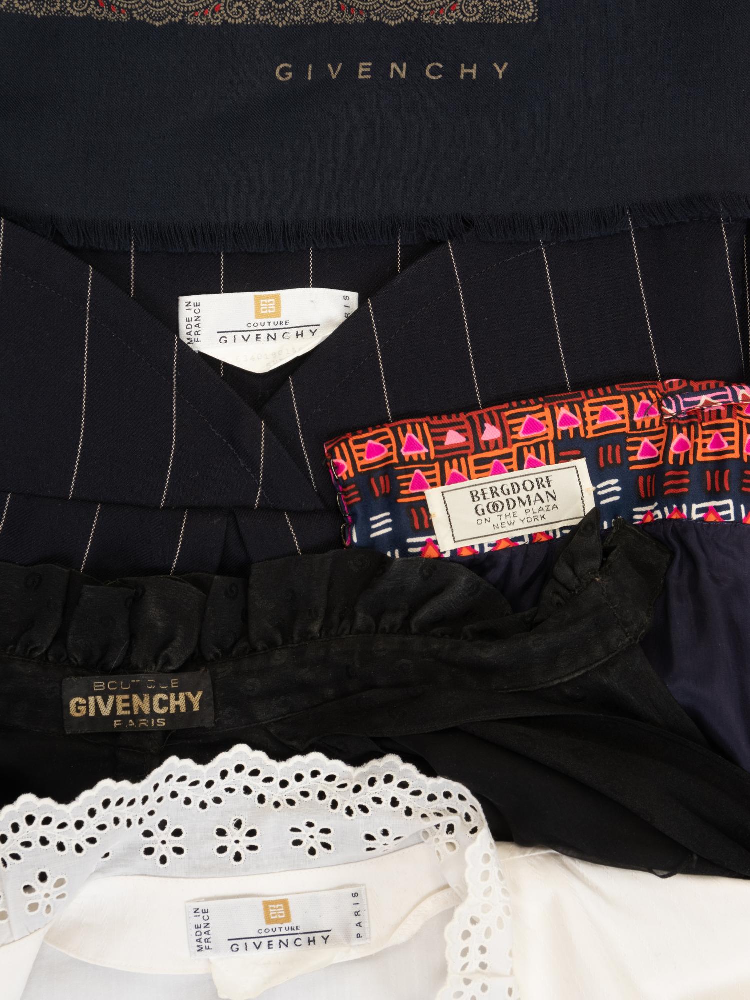 Five Givenchy Separates: Three Skirts and Two Shirts, 1980-2000s