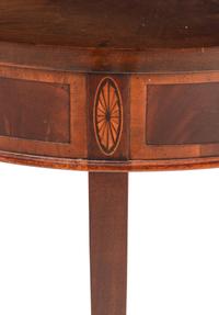 A George III Style Mahogany and Marquetry Demilune Table
