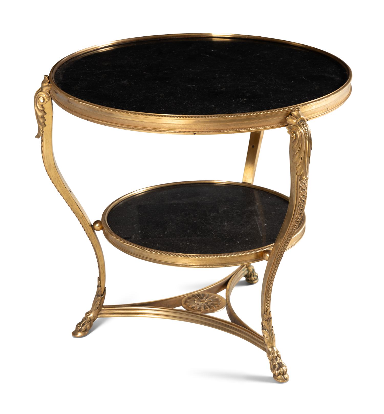 A French Neoclassical Style Gilt Bronze and Marble Guéridon