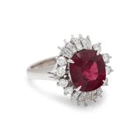 RED SPINEL AND DIAMOND RING
