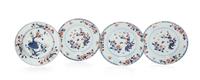 Four Chinese Export Porcelain 'Imari' Pattern Plates