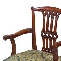A Set of Eight George III Style Carved Mahogany Dining Chairs