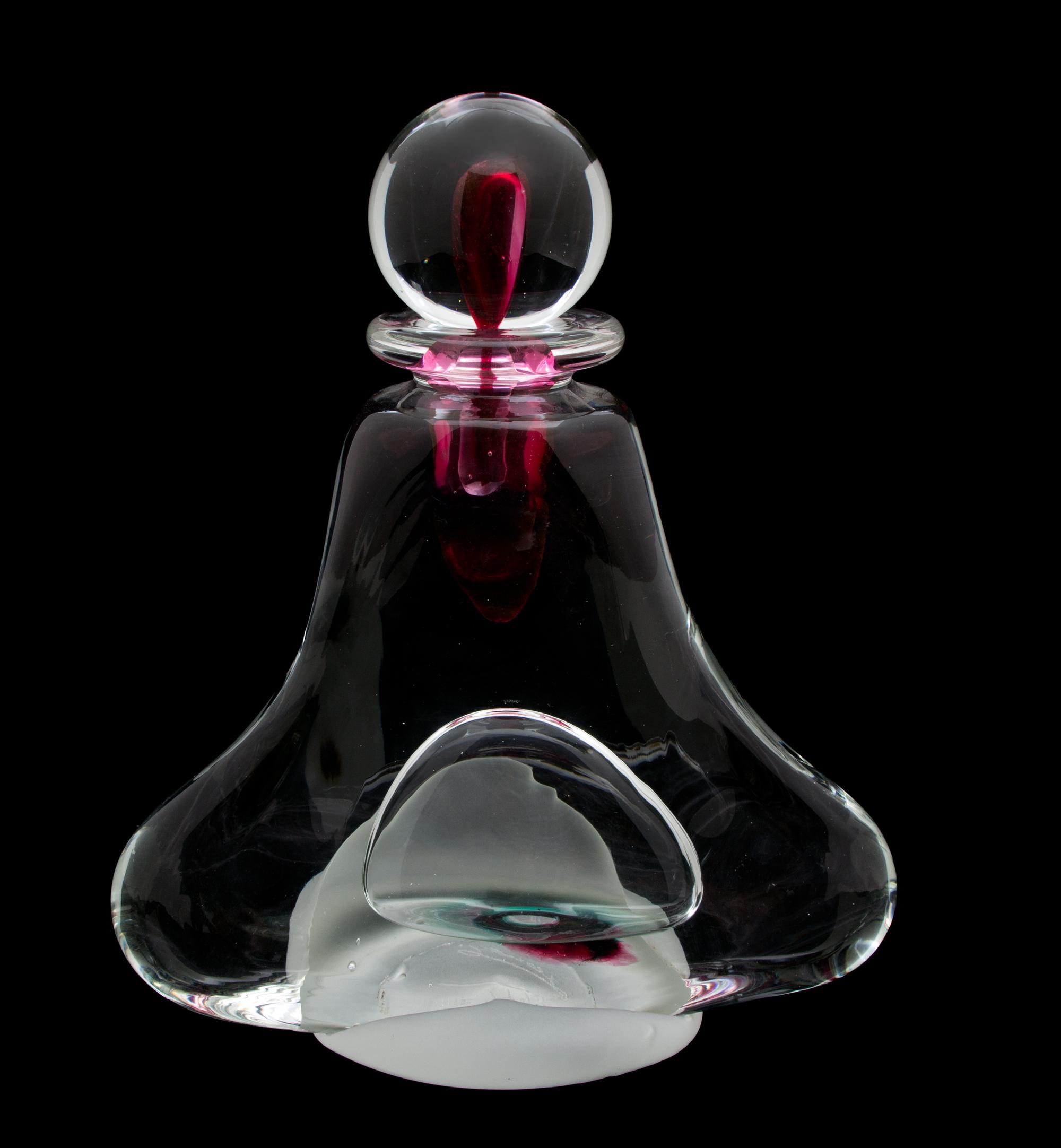 An Art Glass Bottle With Stopper Height 12 Inches. — 20TH CENTURY