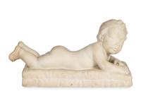 A Carved Marble Figure of a Baby