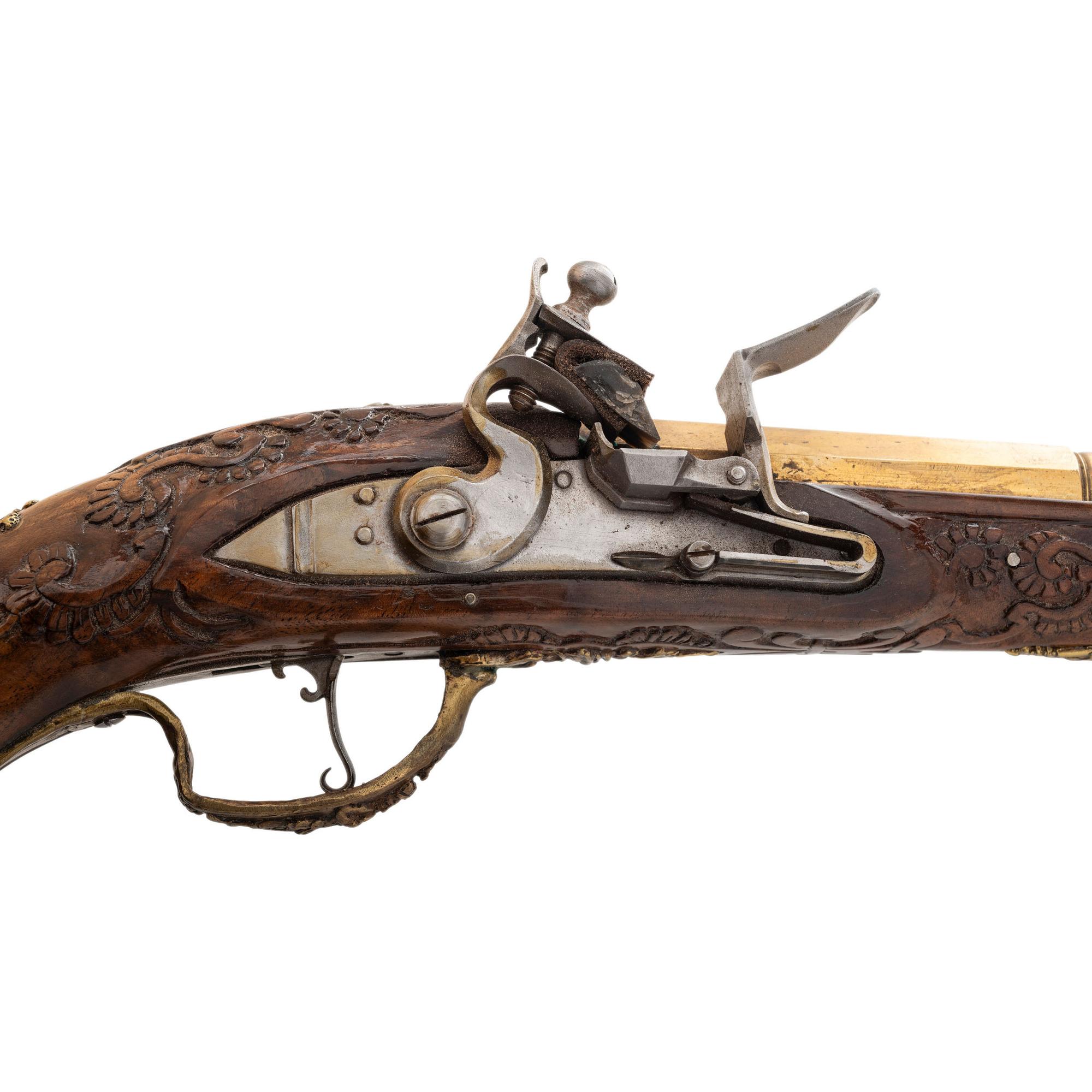 Contemporary Cased Pair of Flintlock Pistols in the Style of Leopold Becher by John B. Derrick (American, b.1936)
