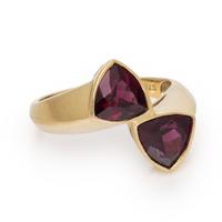 Yellow Gold and Garnet Demi Parure