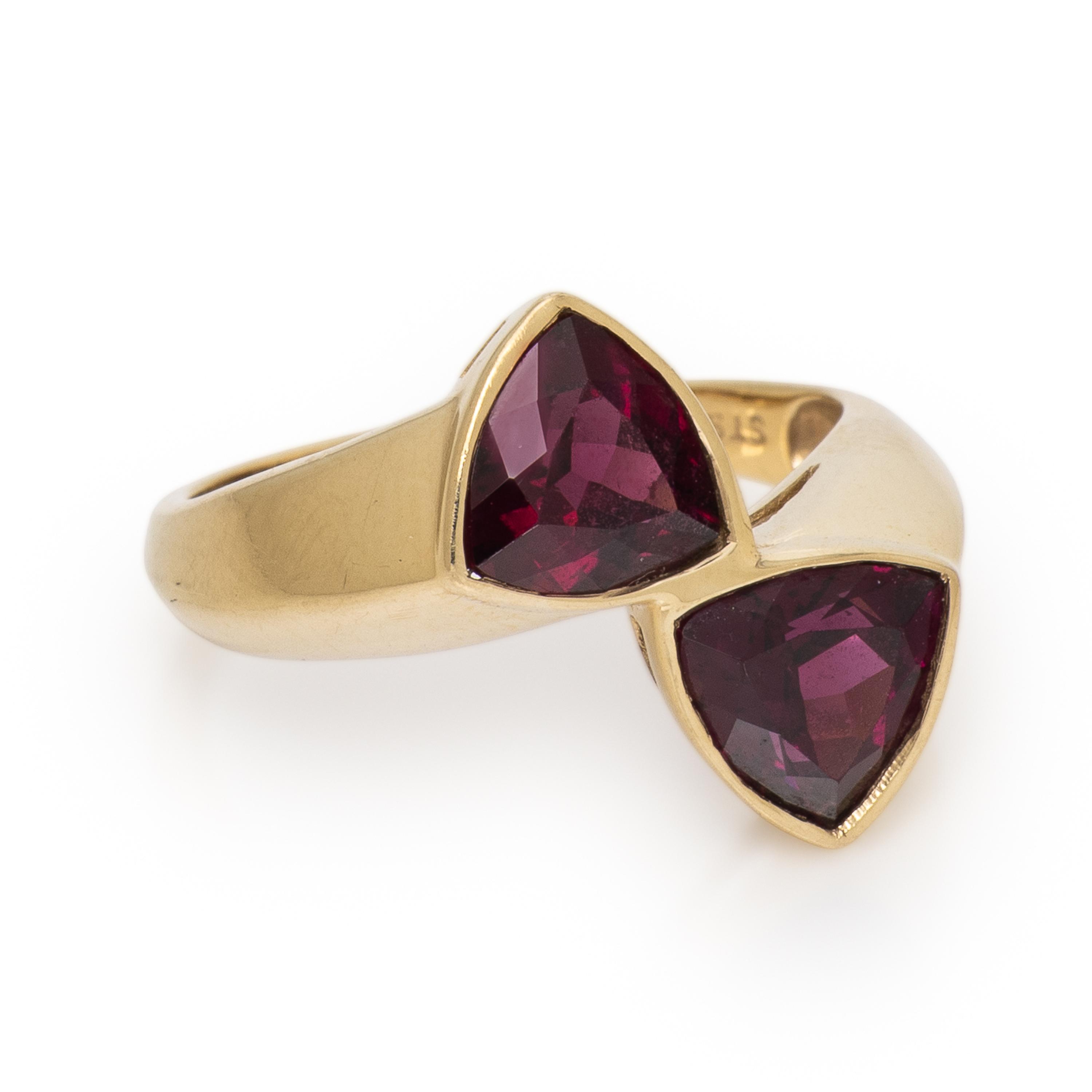 Yellow Gold and Garnet Demi Parure