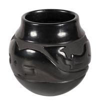 Carved Blackware Pottery Jar, with Avanyu