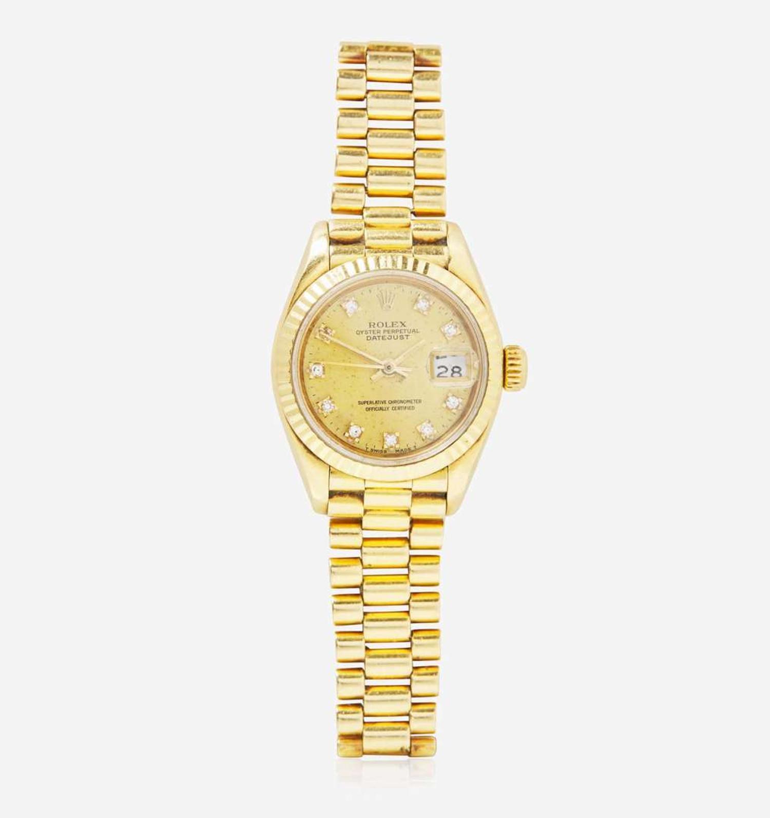 An 18K Yellow Gold Ladies Rolex Oyster Perpetual Datejust c.1988