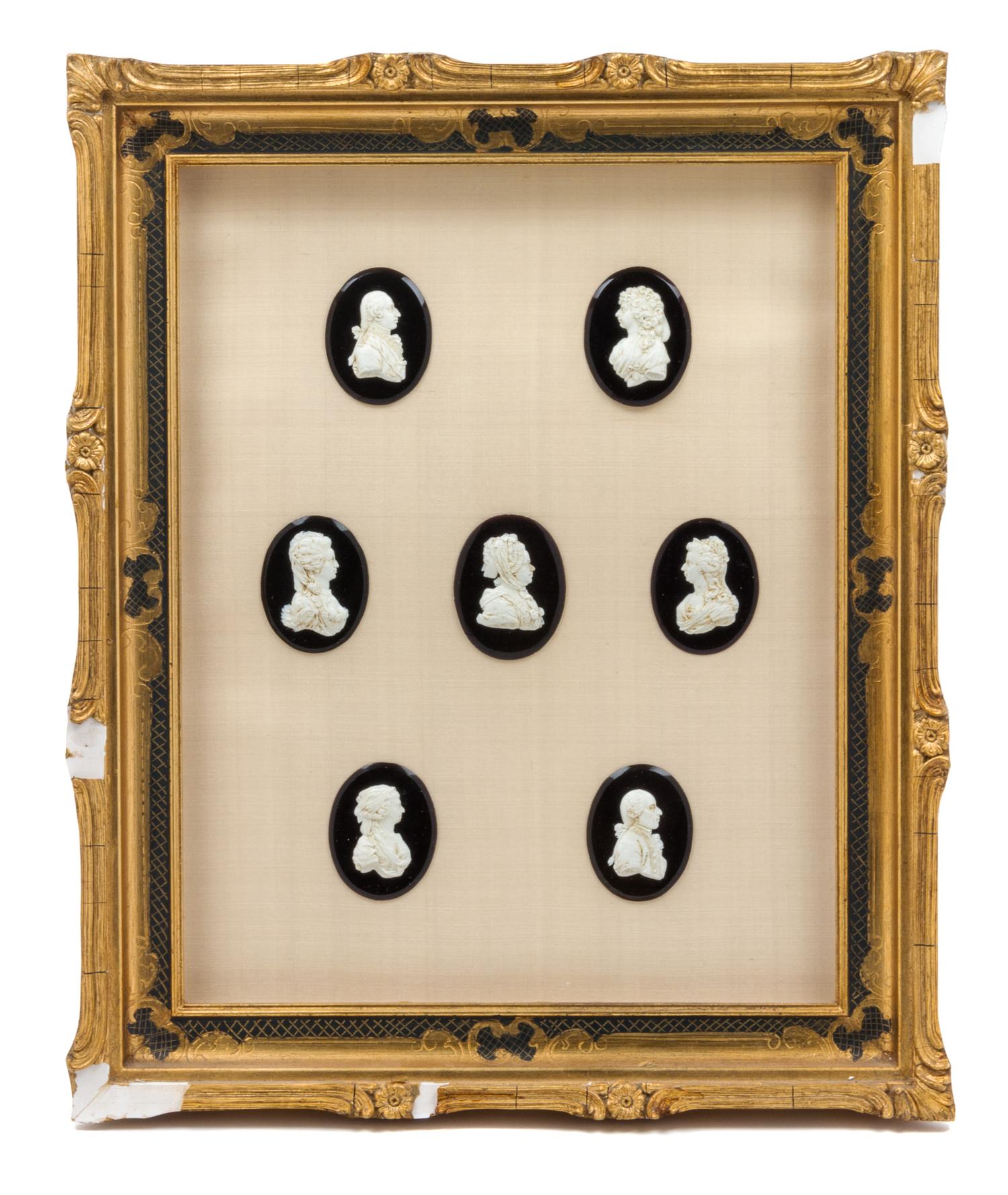 A Set of Seven Portrait Medallions Height of first medallion 2 1/4 inches. — LATE 18TH CENTURY