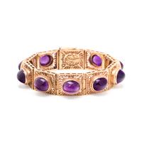 YELLOW GOLD AND AMETHYST BRACELET