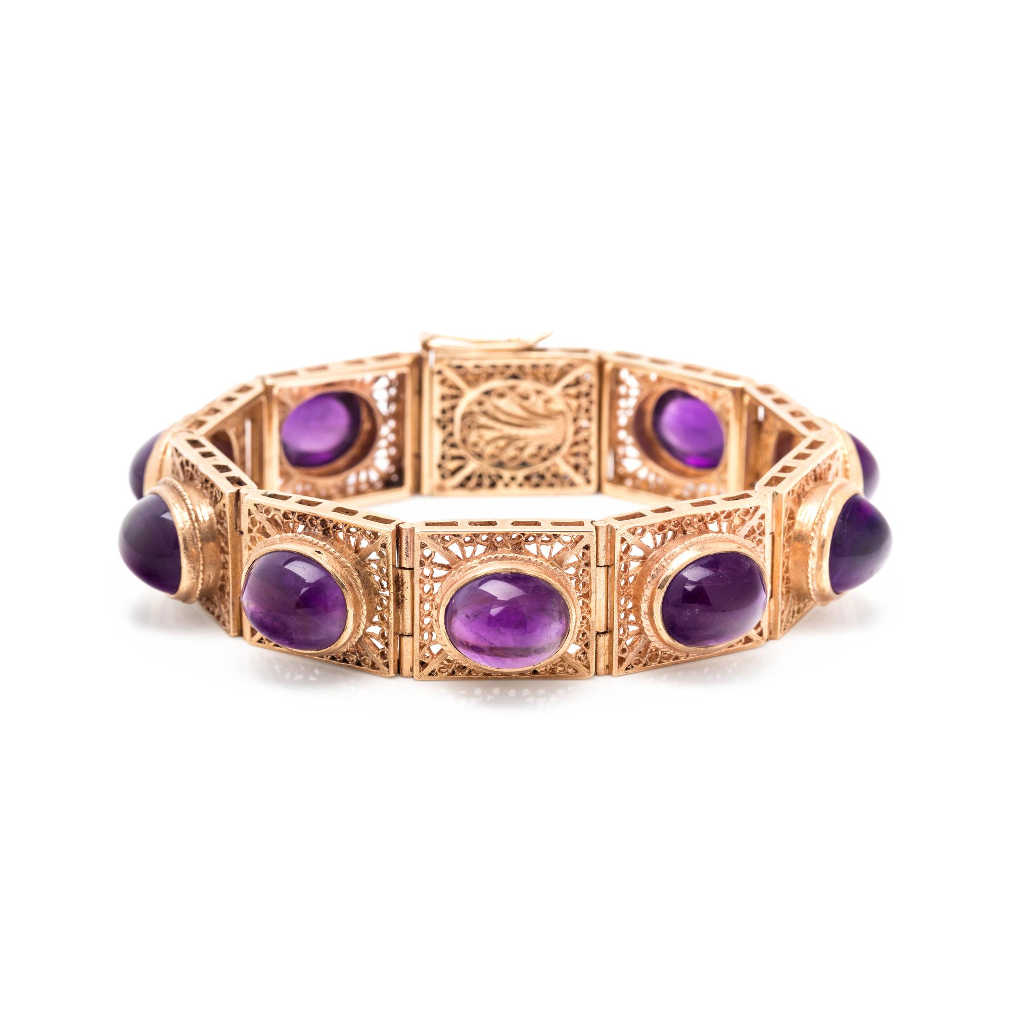 YELLOW GOLD AND AMETHYST BRACELET