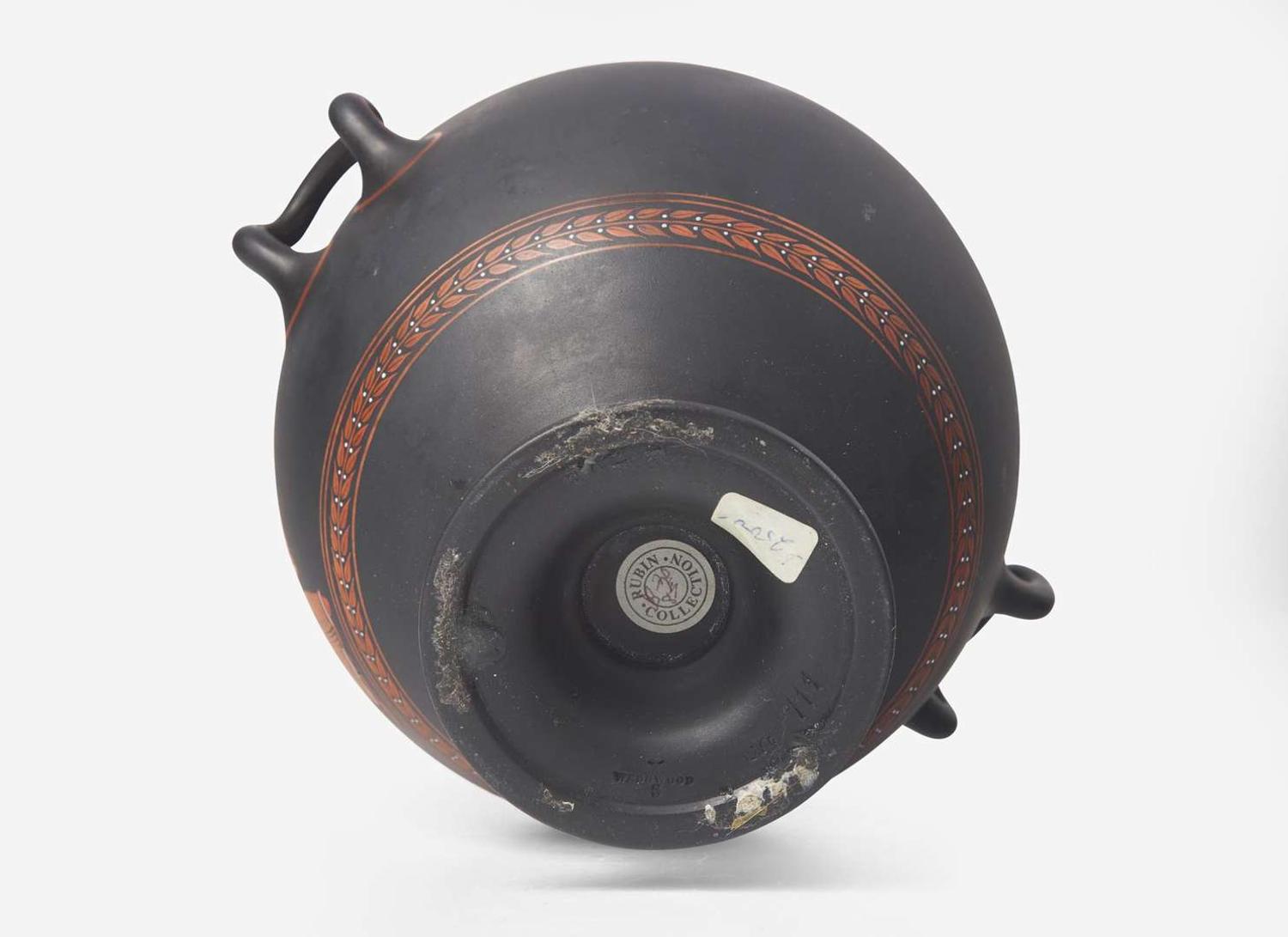 A Wedgwood Encaustic Decorated Black Basalt Handled Vase, UK, circa 1800