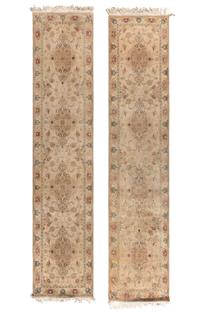 A Pair of Tabriz Silk and Wool Runners
