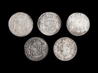 [SPANISH EMPIRE] Five 8 Reales Silver Coins