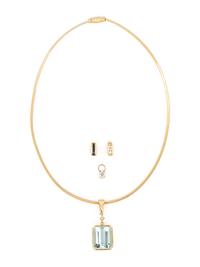 BICOLOR GOLD NECKLACE WITH MULTIGEM CHARMS