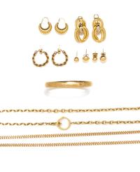 A Collection of Yellow Gold Jewelry, 52.80 dwts.